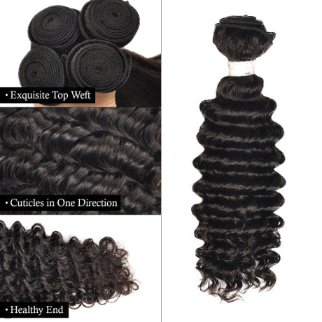 Vogue Hair 100% Virgin Human Hair Brazilian Bundle Hair Weave 6A Wet and Wavy Deep Find Your New Look Today!