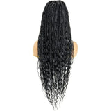 B&B KNOTLESS BRAIDED 100% FULL LACE WIG - TRIANGLE BOHEMIAN BOX BRAID - 32"