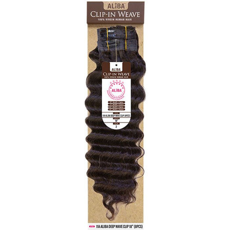 Janet Collection 100% Human Hair 11A Aliba Deep Wave 8pcs Clip-In Weave 18 - Hollywood Beauty STL